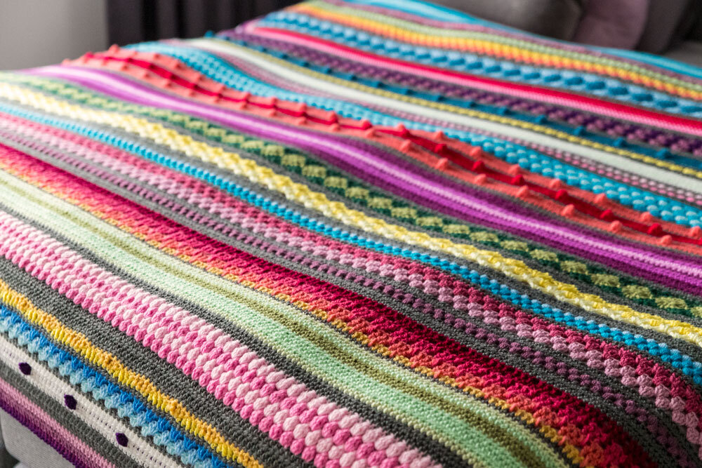 Rainbow Sampler Crochet Blanket