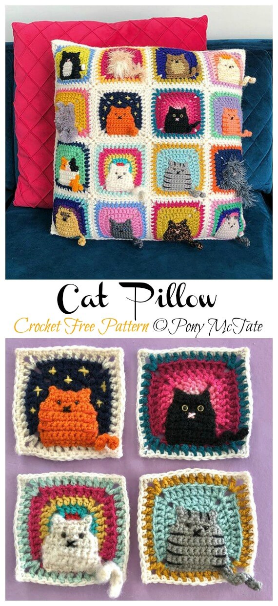 Crochet Cat Pillow